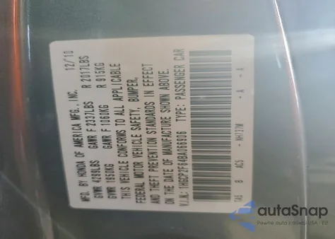 2011 Honda Accord Se from USA, damaged, VIN 1HGCP2F64BA066906